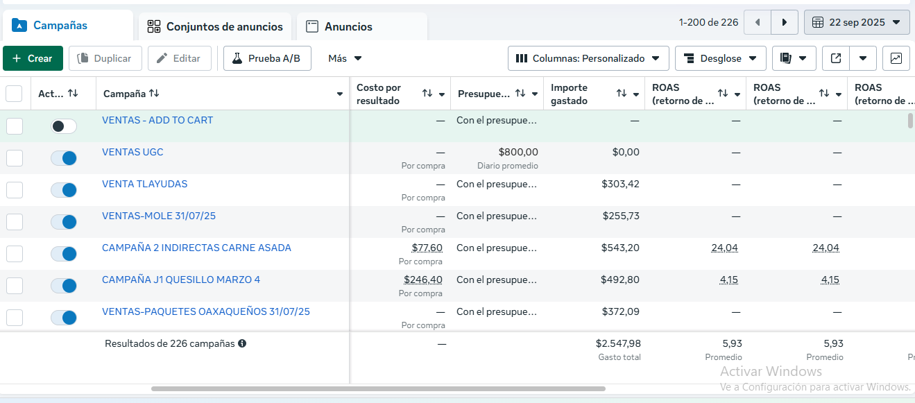 Cliente X — Ventas